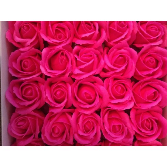 Роза из мыльной пены 3 слоя диаметр 5 см фуксия, цена за 50 шт